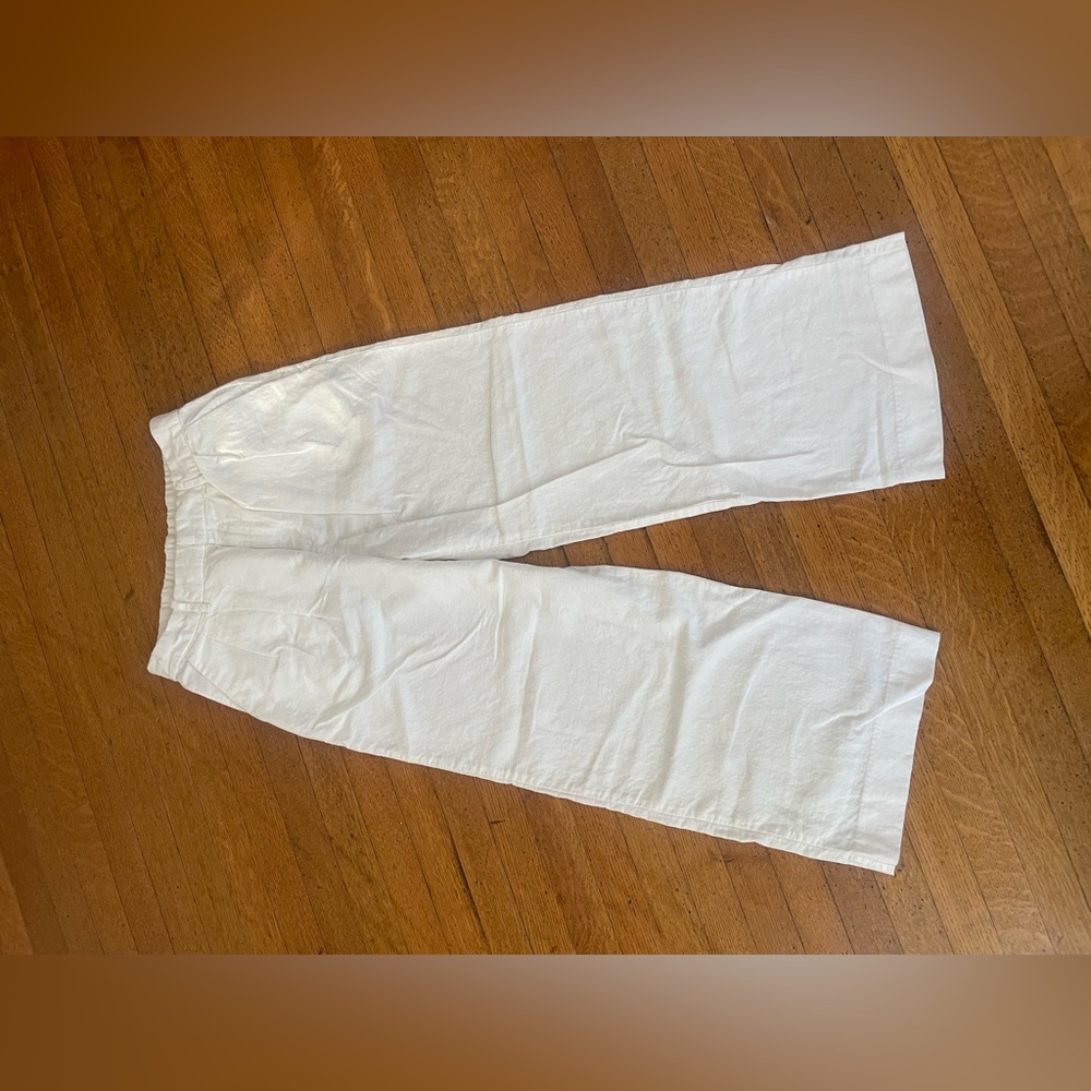 White cotton elastic waist
